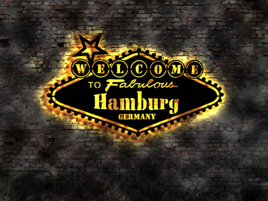Hansestadt Hamburg HH Leuchtreklame no Neon sign Neonreklame Buch St. Pauli Bild LED Leuchtreklame Aufkleber Logo Buch Firmenschild