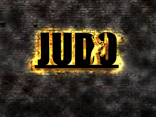 3D LED Wandbild Judo Logo DVD T-shirt Gürtel grün schwarz Aufkleber Wandtattooeuchtschild Bardeko BarSchild Werbung no Neon sign Deko