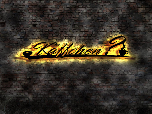 Käffchen LED Wandbild Deko Coffee Cafe Kaffee Küche Kühlschrank Milchbar Milch  Kaffebar Konditormeister Konditorei Kuchenbar Cake Candy