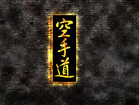 Karate Kung Fu Judo Logo Leuchtschild LED Wandbild Aufkleber Gürtel Anzug Leuchtschild Bardeko BarSchild Werbung no Neon sign Deko