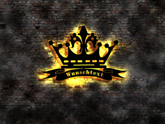 Krone König no Neon sign King Schild Aufkleber Bild Spielzeug Kostüm VIP Lounge Werbung Leuchtschild crown
