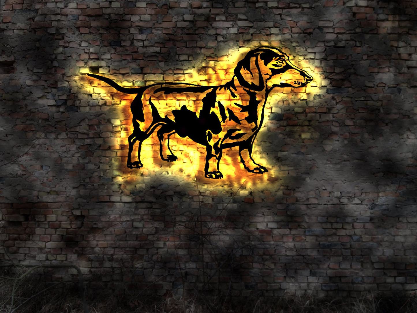 Rauhaardackel Dachshund Dackel 3D LED Wandbild Holz Welpen Welpe no Aufkleber Buch t-Shirt