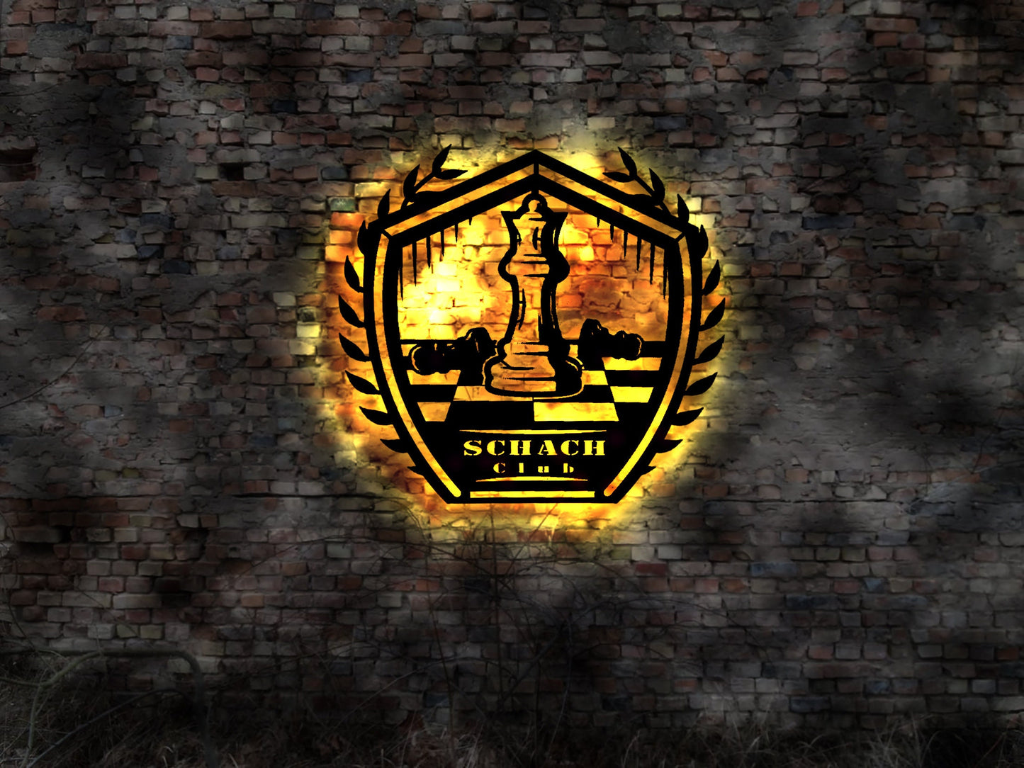 Schach Schachbrett Bild Deko Figur Figuren Schachfiguren Tisch Neon sign Reklame sign-shirt Fahne Leuchtschild  chess master König Dame