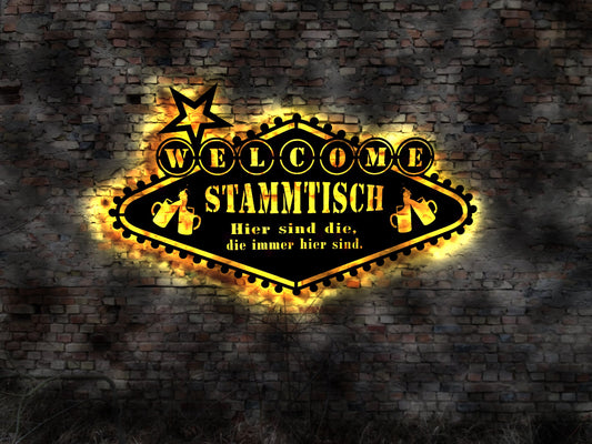 Stammtisch Bier Schild Stammtisch no Neon sign Kneipe Bar Tresen Blechschild Wandtattoo Bild Schild Wanddeko Aufkleber Bild  Saufgelage