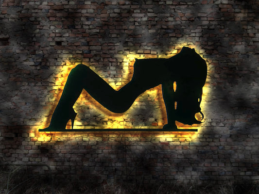 Bar Reklame Schild Table Dance schöne Frau woman girl Club Disco sign nacked Frau no neon sign UV Licht Deko Fahne Flagge Wandbild Wanddeko