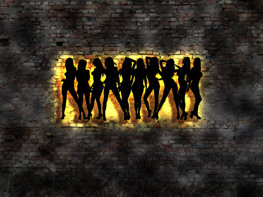 Bar Reklame Schild Table Dance schöne Frau woman girl Club Disco sign nacked Frau no neon sign UV Licht Deko Fahne Flagge Wandbild Wanddeko