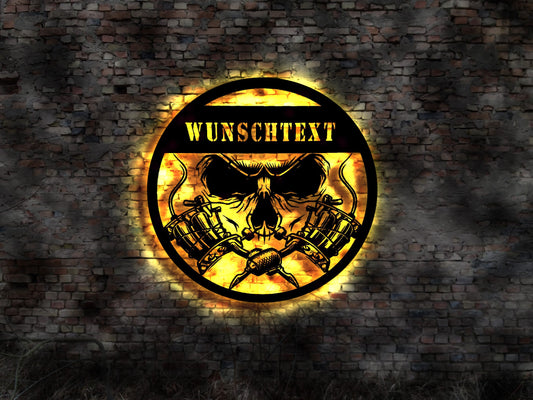 Led Wandbild Tätowiermaschine Tätowiernadeln Tattoo Studio Tätowierer no Neon sign Wandbild Deko no neon sign UV Licht Nadel stechen