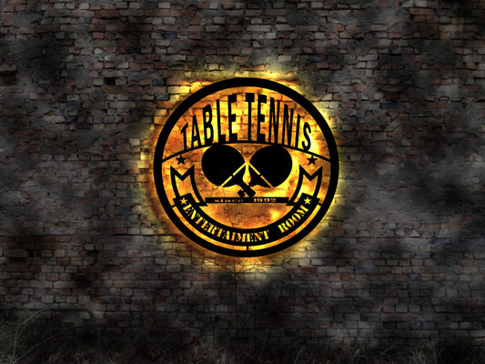 Tischtennis Wandbild Tischtennisbälle Tischtennisroboter Ping Pong klappbar Set no Neon sign Wandbild Deko no Schläger Tischtennisplatte