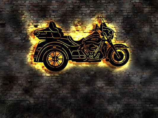 3D Trike Quad Bike Chopper Motorrad Biker Aufkleber Buch Werkzeug Bausatz Deko Buch Neonreklame Werbung Leuchtschild Bardeko Biker Modell