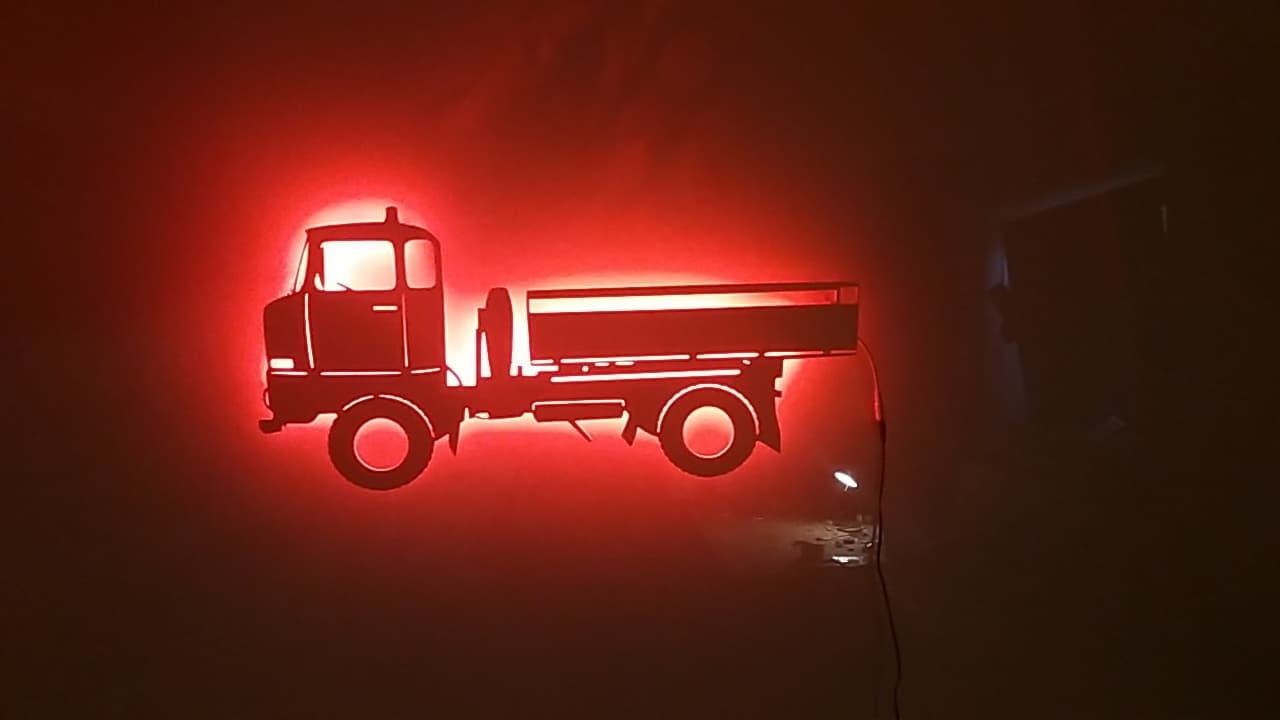 Ddr LKW Led Wandbild Transporter Kipper Laster Kleintransporter Leuchtreklame Schild sign Pickup Servicewagen Oldtimer Youngtimer Lastwagen
