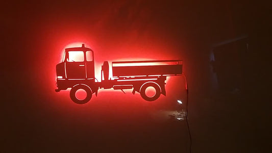 Ddr LKW Led Wandbild Transporter Kipper Laster Kleintransporter Leuchtreklame Schild sign Pickup Servicewagen Oldtimer Youngtimer Lastwagen