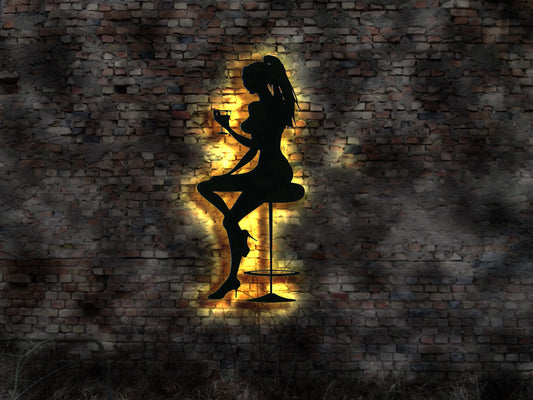 Bar Reklame Schild Table Dance  Bordell Nightclub Club Disco sign nacked Frau no neon sign UV Licht Deko Fahne Flagge Wandbild Wanddeko Cafe