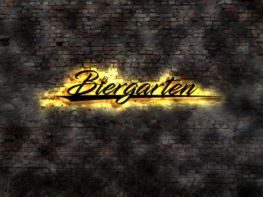 Biergarten Gasthaus Gaststätte Brauerei Bier Brauset Set Brauer Buch no Neonreklame Leuchtschild Emailschild Hopfen Malz Gerste Neon sign