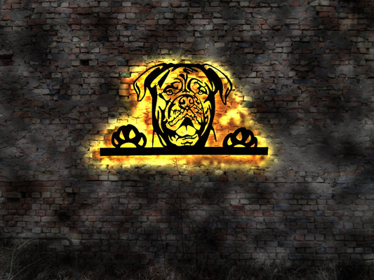 3D LED Bordeaux Dogge aus Holz Welpen Welpe Buch Hund Dog Zucht Züchter Geschirr Futternapf Leine Leckerlies Halsband Stoffhund Plüschtier
