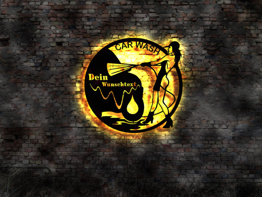 Car wash Autowaschnlage Auto Reinigung Cleaning Blechschild Bürostuhl Wandtattoo Blechschild Leuchtschild Wandsticker Leuchtbild Neonreklame