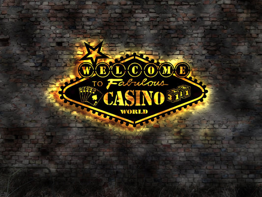 Casino Roulette Poker Skat no Neonreklame sign Pokertisch Spielautomat Automat Las Vegas Blechschild Leuchtschild Wandsticker Leuchtbild