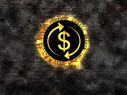 3D LED Wandbild Leuchtschild Change Money Usd Euro Gbp Währung Wechsel Wechselstube Neon sign Neonreklame beleuchtetes Schild