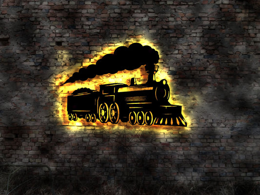 Dampflok Lok Eisenbahn Schild Schaffner Bahnhof Modelleisenbahn no Blechschild Leuchtschild LED Deko Auto Autoaufkleber Schild retro geprägt