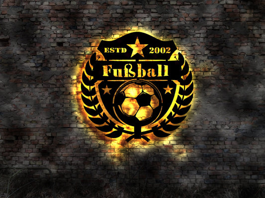 Fußball Schuhe Leuchtreklame Ball Spieler Aufkleber Tor Poster Bild Plakat LED Wandbild Deko Schild Aufkleber Wandtattoo Verein Idol