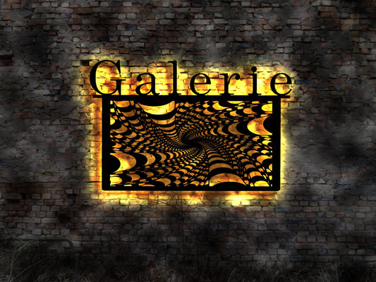 Galerie Schild Leuchtreklame Ausstellung Vernissage Bild Kunstwerk Bilder Bild Plakat LED Wandbild Deko Schild Aufkleber Wandtattoo Kunst