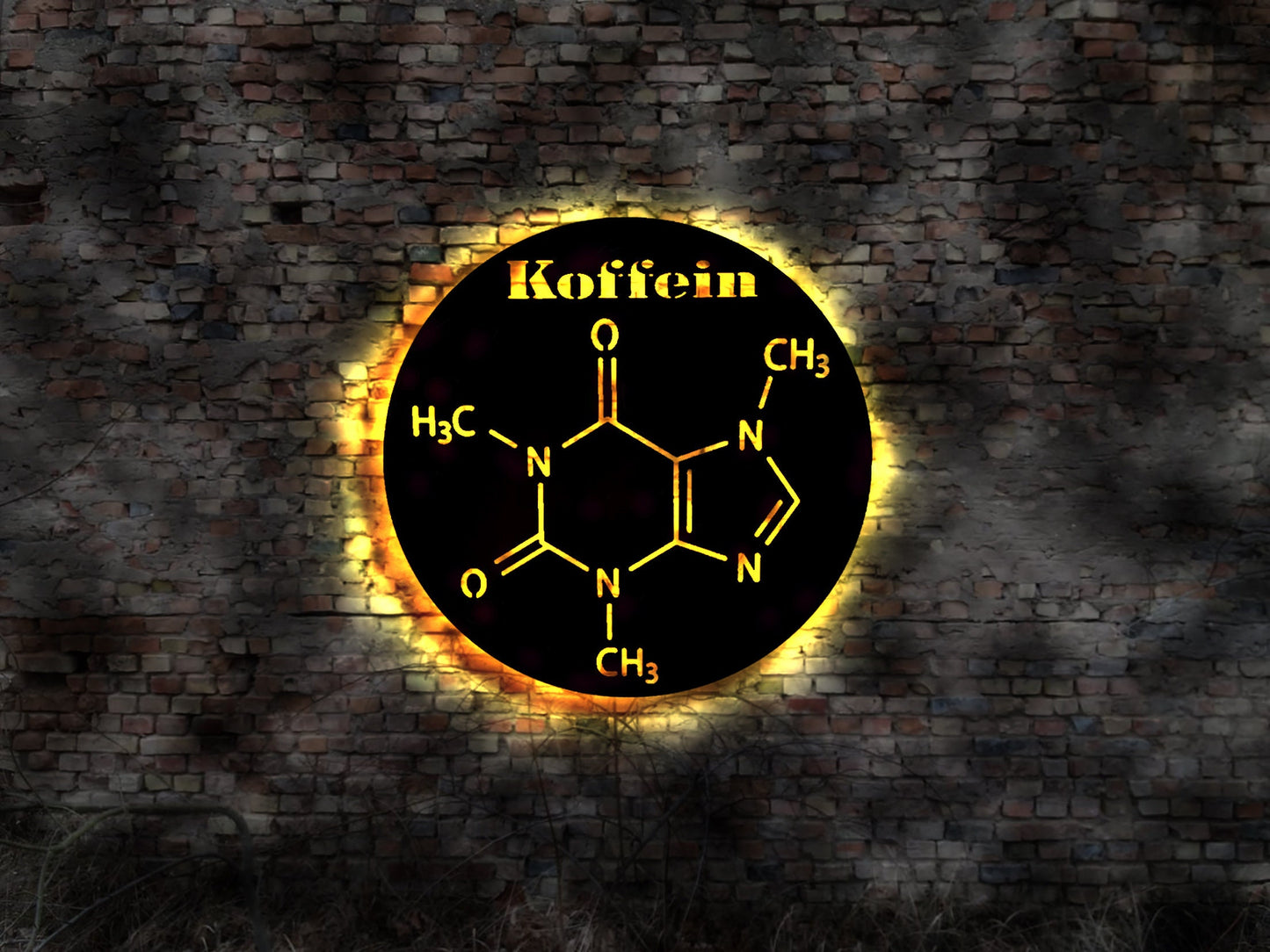 3D Holz Chemie Bild Deko Koffein Kaffee Cafe Molekühl Formel Buch Deko Kette chemisches Element Geburtstagsgeschenk Küche