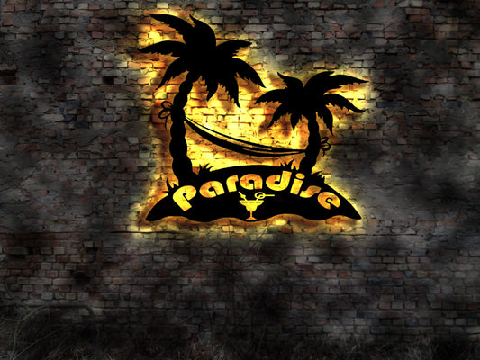 Lounge Paradise Leuchtreklame no Neon sign Neonreklame Leuchtschild Bardeko Bar Wandlampe LED Wandbild Neon sign Werbung Leuchtschild