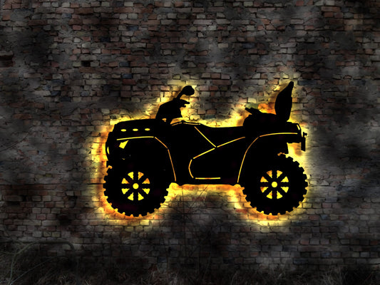 3D Trike Quad Bike Chopper Motorrad Biker Aufkleber Buch Werkzeug Bausatz Deko Buch Neonreklame Werbung Leuchtschild Bardeko BarSchild