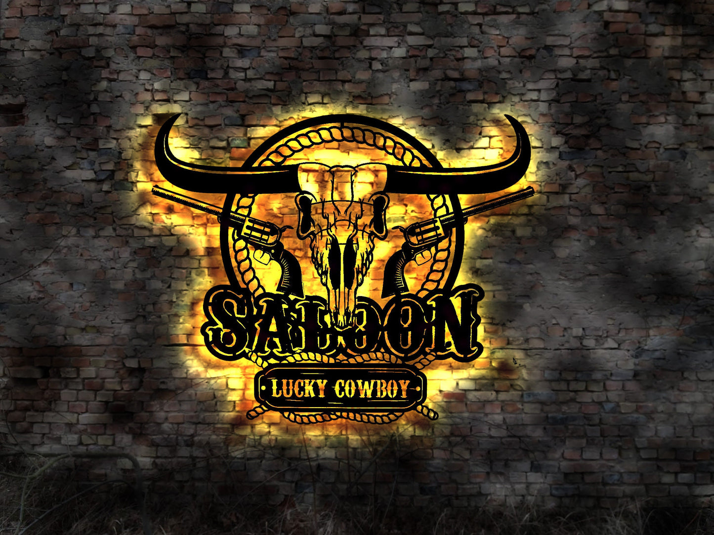Saloon Kneipe Saloontür Schild Neonreklame no Blechschild Ranger sign Cowboy Hut Western T-shirt Fahne Flagge 3D Aufkleber Filme Italo