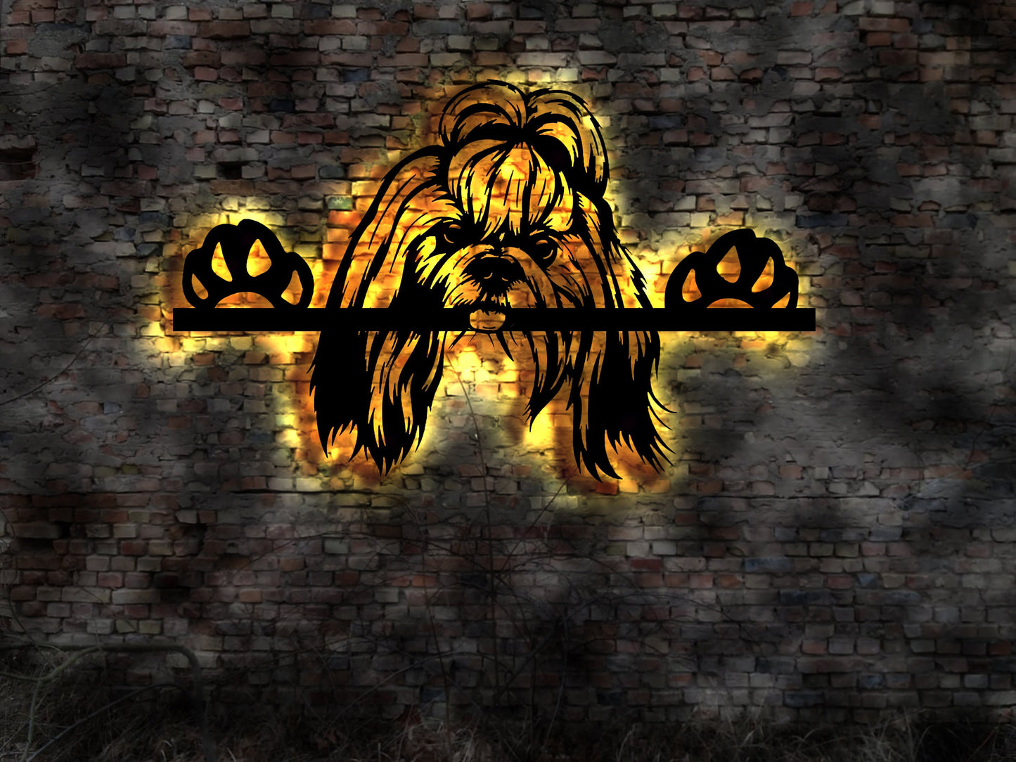 Shih Tzu Shi  Wandbild Holz Welpen Welpe no Aufkleber Buch Zucht