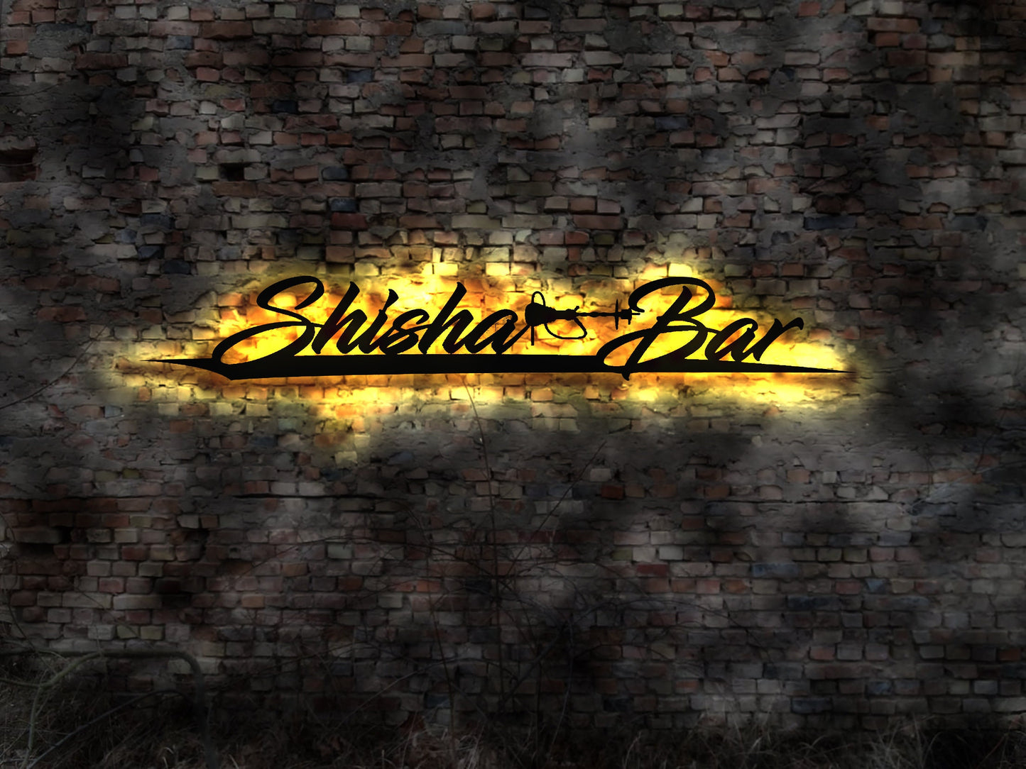 Shisha Bar LED Wandbild Deko Kiffen Bong Buch Canabis Öl Wasserpfeiffe Tabak Buch Wanddeko Aufkleber Bild Hookah Hookati