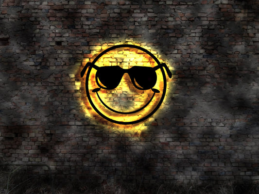 3D LED Wandbild Smilie no sticker Aufkleber Autoaufkleber Wandtattoo Bild Schild Wanddeko Aufkleber Bild Funny Pic Emoji lustiger lustig Fun