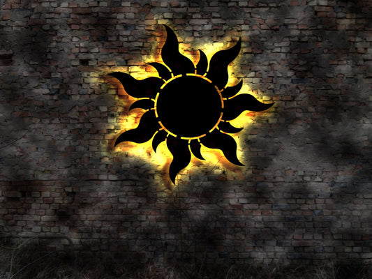 Sonne LED Wandbild Neon sign Sun Solar Solaranlage Schild Bild Werbung Reklame Sonnenstralen Sonnenenergie Sonnenlicht