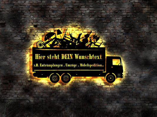 Umzüge Möbelspedition Leuchtreklame Neonreklame LED Schild Saugheber Flagge sign Spedi Spedition Fuhrpark LKW Berufskraftfahrer Kraftfahrer