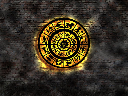 3D LED Wandbild Sternzeichen Horoskop Wandtattoo Aufkleber Neon Sign Steinbock Kette Halskette Tierkreiszeichen Schild signWandtattoo Bild