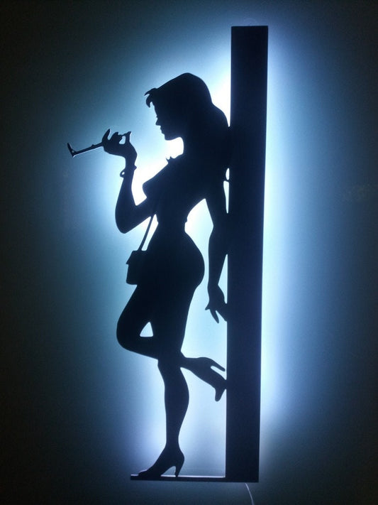 Bar Reklame Schild Table Dance schöne Frau woman girl Club Disco sign nacked Frau no neon sign UV Licht Deko Fahne Flagge Wandbild Wanddeko
