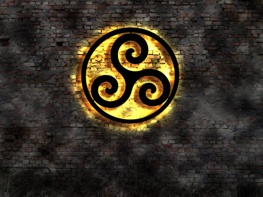 Spirale des Lebens Triskele Esoterik Fernheilung Wunderheiler Heiler Wandbild keltische Unendlichkeit Wikingerko LED Wandbild  sign