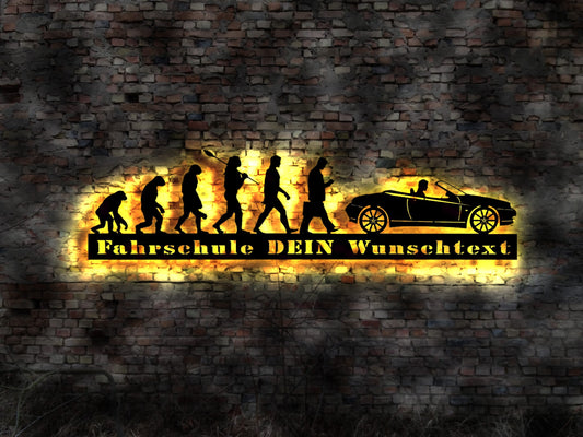 Fahrschule Schild Werbung Reklame Aufkleber Buch Fahrlehrer Geschenk Unterricht LED beleuchtet Aufkleber Chakra Wandtattoo Fahrschulauto