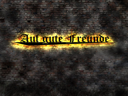 Auf gute Freunde Aufkleber  Schild no Blechschild  Neon sign LED Metallschild Holzschild Aufkleber Nachtlicht Küche Herzchen