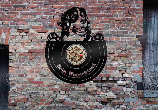 Wanduhr Uhr Holzuhr Uhren Ziffernblatt Clock Holz Armbanduhr Berner Sennenhund  wood wall sign sticker Welpen Welpe