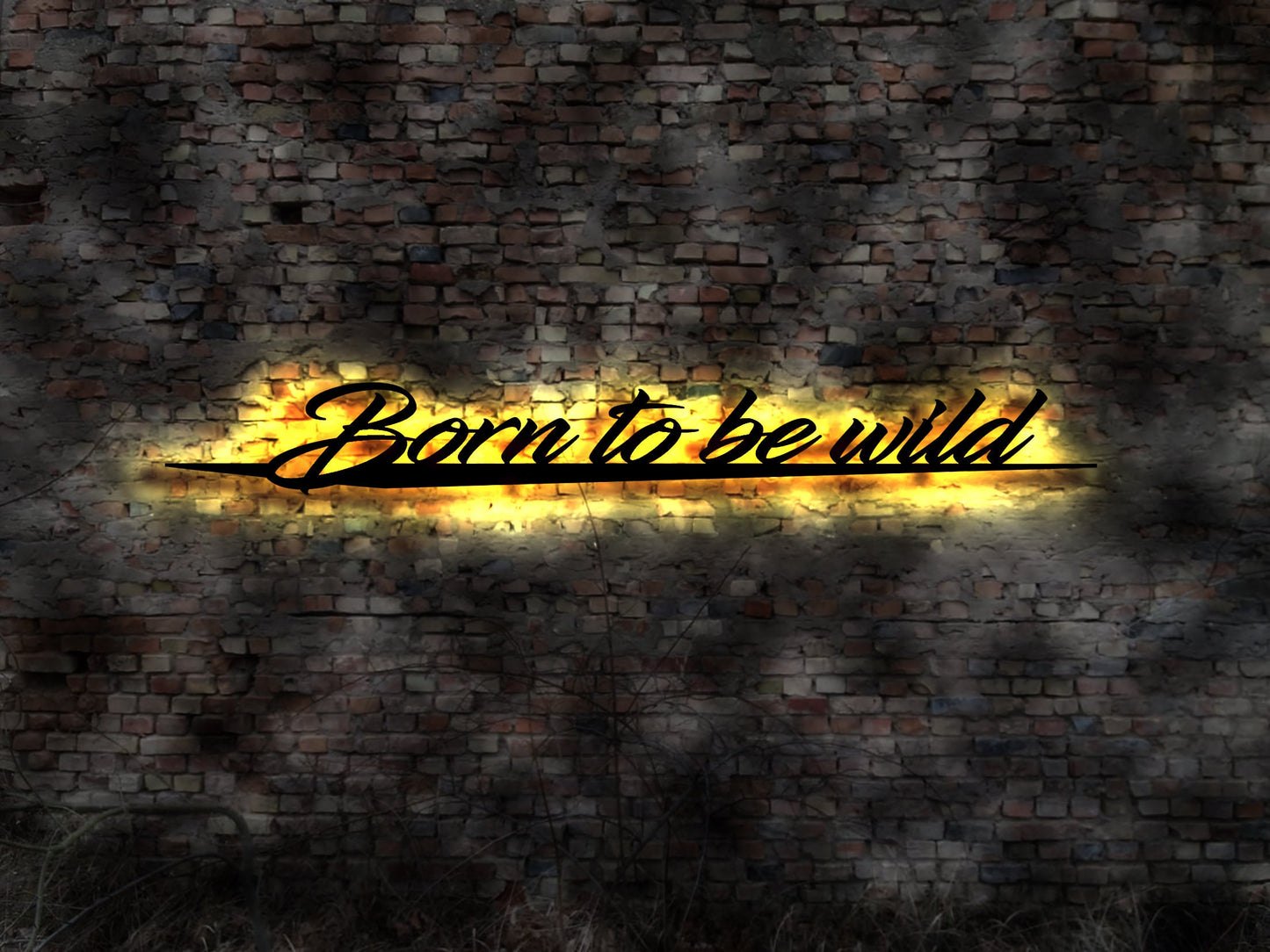 Sign  WANDBILD Born to be wild Schild no Blechschild Leutschild Neon sign LED Metallschild Holzschild Aufkleber Nachtlicht Küche Lasercut