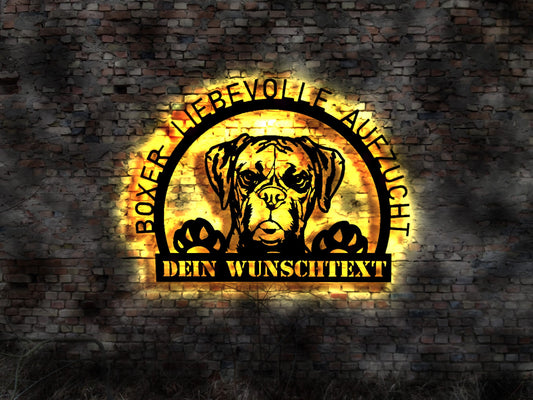 3D LED Boxer Dogs  Logo Welpen Welpe Buch Hund Dog Zucht Züchter Geschirr Futternapf Leine Leckerlies Halsband Stoffhund Plüschtier