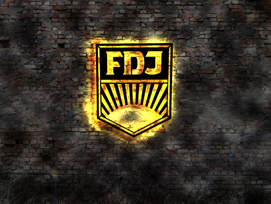 LED Schild Fdj  Ddr Freie Deutsche Jugend no Emailschild Ostalgie Ossi  Neonreklame sign  Bürger  Volkspolizei