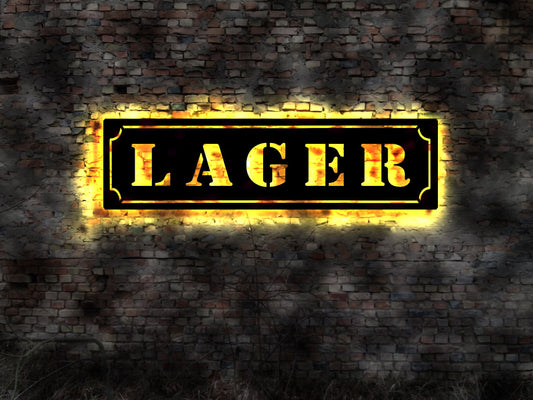 Lager Schild LED Lagerregal Regale Regal Hochregal Lagerist Logistik Buch no Neonreklame Leuchtschild Emailschild HopfenNeon sign