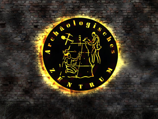 LED Wandbild Archäologe  Archäologie Museum Silhouette Ausgrabung Ausgrabungen Werkzeug Ausgrabungsstätte Aufkleber historisch alte Sachen