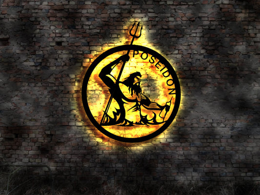 LED Schild Griechischer Gott Götter Neonreklame Griechenland Restaurant Wanddeko Wandbehang Skulptur Figur