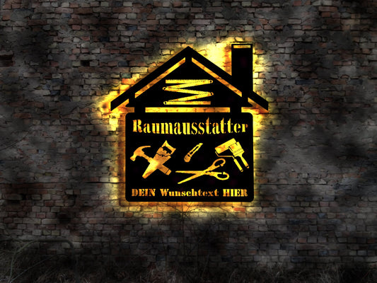 LED Wandbild Bild Silhouette Raumausstatter Raumausstattung Aukleber Gardinen Bodenbeläge Plisses Raumgestaltung Malerareiten Logo Emblem