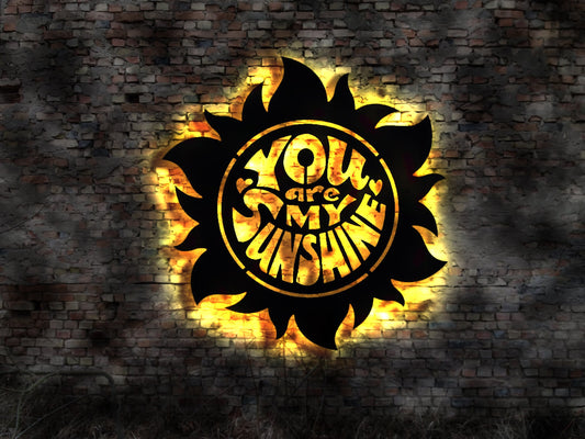 Geschenkidee Liebe You are my Sunshine Herz Schild Sonnenschein Love Neonreklame Leuchtreklame Tattoo sign Frau Mann Geburtstag Liebling
