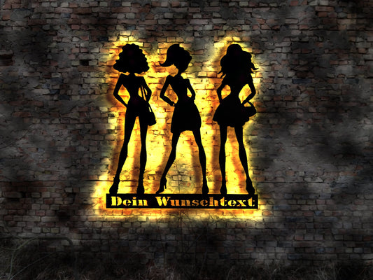 LED Schild  schöne Frauen Frau  woman Laufsteg Neon sign Modelagantur Modeshow Mode vorführen Sommermode Wintermode werden