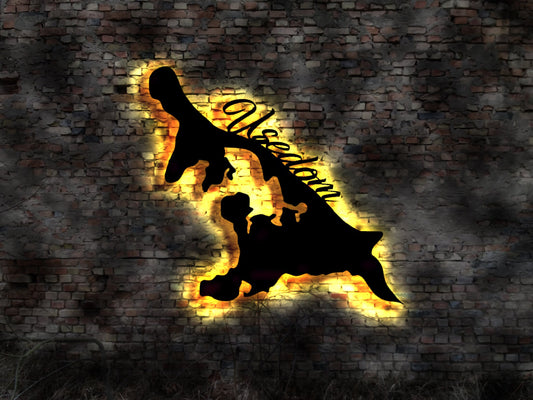 Skyline Usedom Ostsee Urlaub Insel Hotel MV LED Wandbild aus Holz Stadt AK Karte Map Stadtplan Wandsticker Leuchtbild Neonreklame Neon