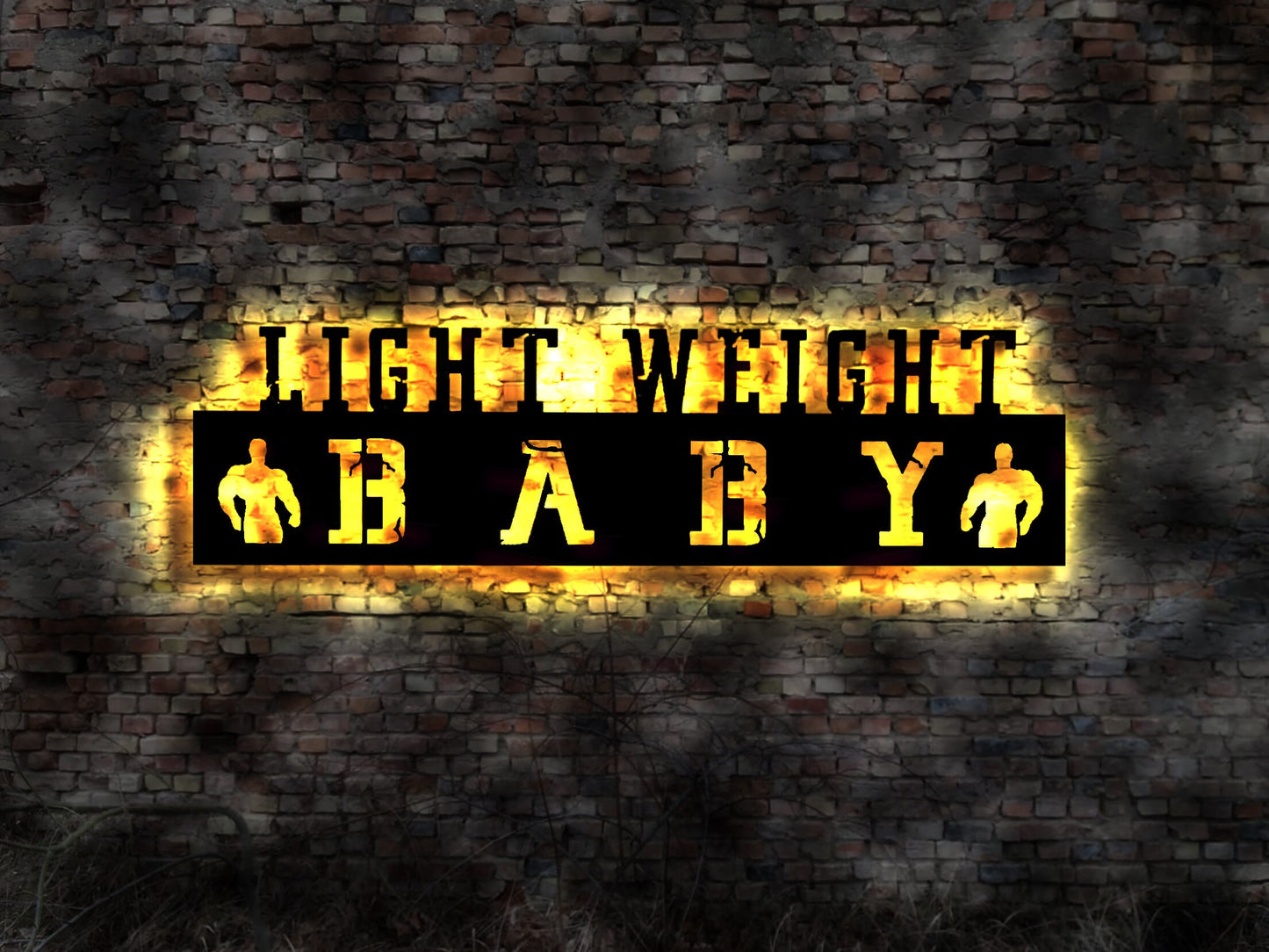 Light Weight Baby Leuchtschild Schild Limited  Aufkleber Sticker sign Tattoo Aufnäher Fahne Aufsteller No Pain no Gain Dekoration